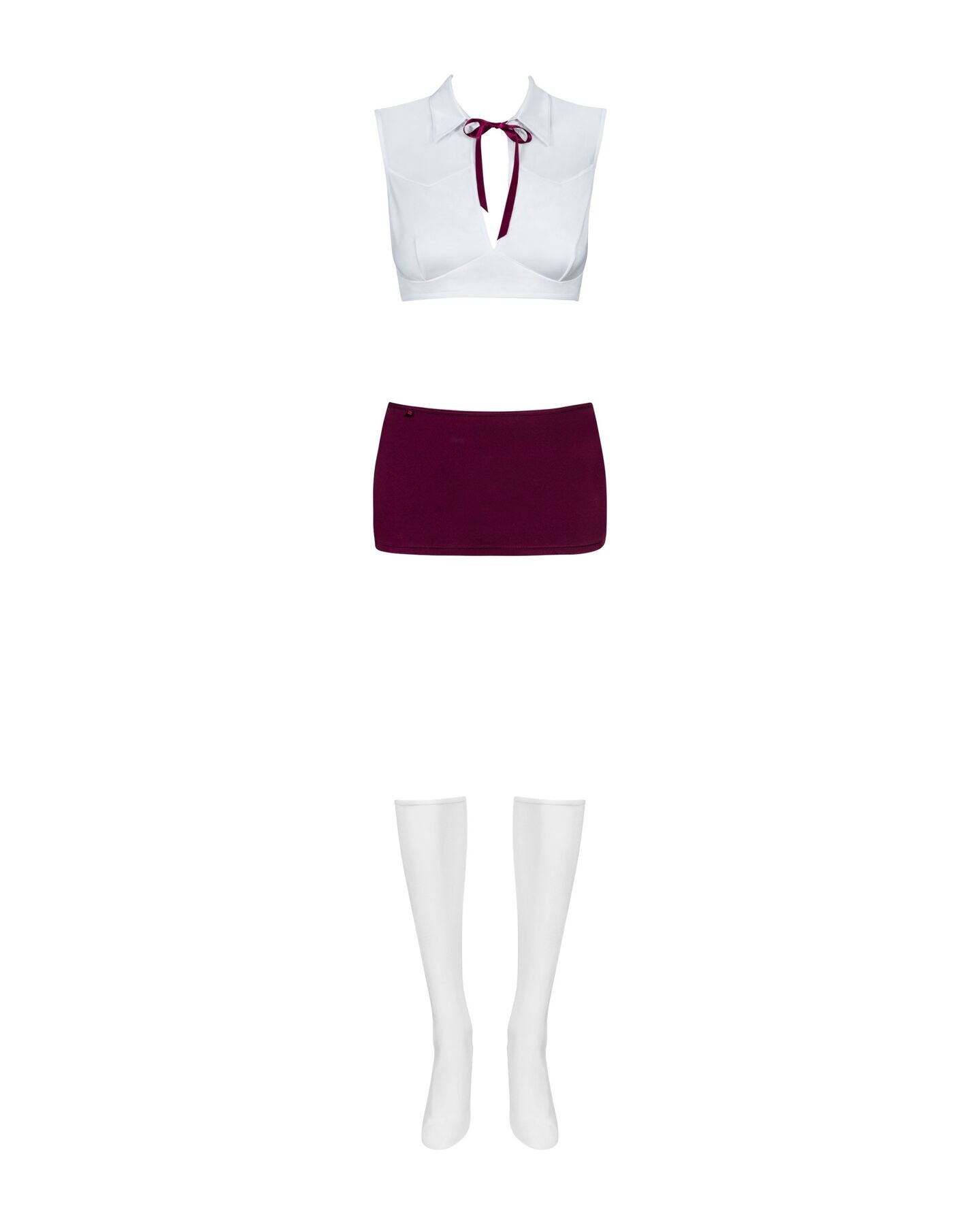 Еротичний костюм студентки Obsessive Student 4 pcs costume L/XL, топ, спідниця, стринги, гольфи