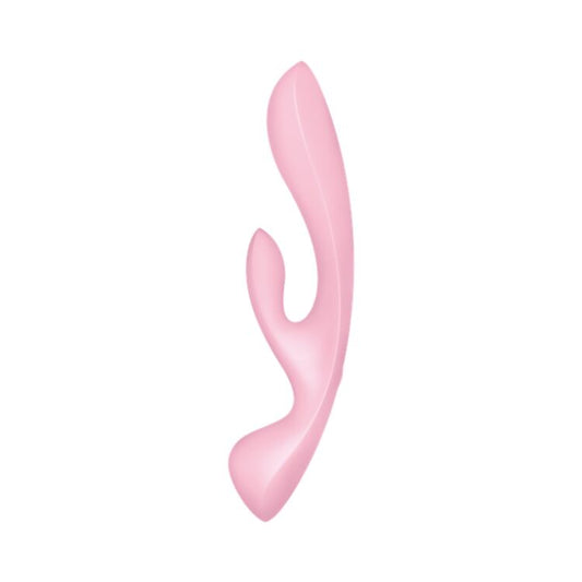 Двосторонній вібратор-кролик Satisfyer Triple Oh Pink, 3 мотори, руків’я-масажер