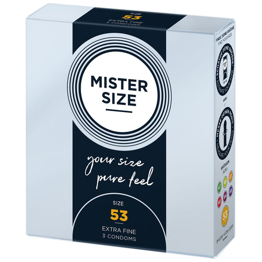 Розпродаж!!! Презервативи Mister Size - pure feel - 53 (3 шт) (термін 05.2026)