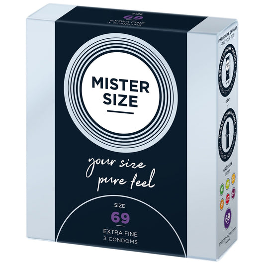 Розпродаж!!! Презервативи Mister Size - pure feel - 69 (3 condoms) (термін 04.2026)