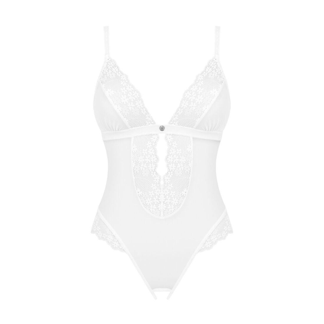 Еротичне напівпрозоре боді Obsessive Heavenlly crotchless teddy M/L, з доступом