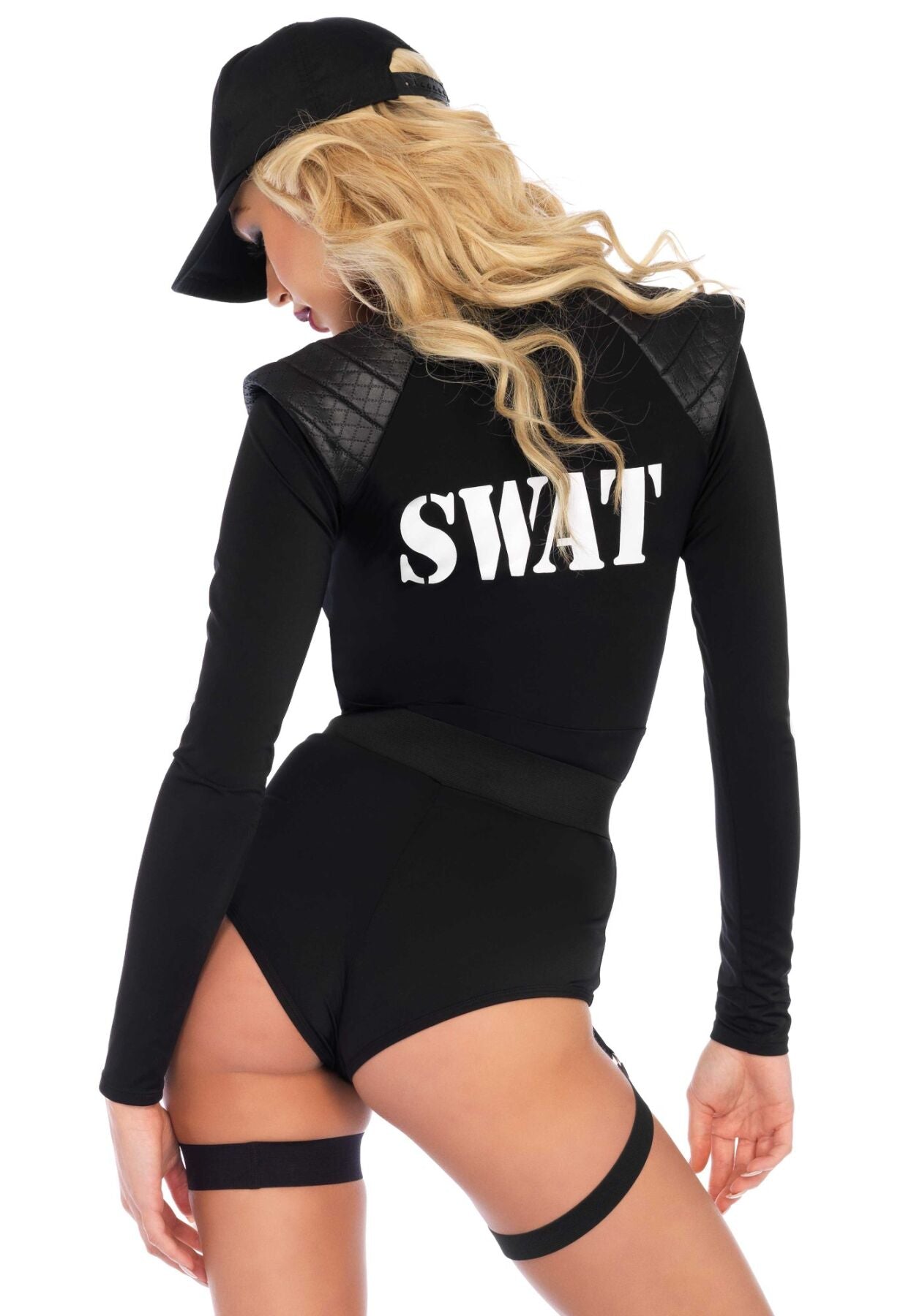 (SALE) Костюм еротичних спецсил Leg Avenue SWAT Team Babe XS, боді, пояс, підв’язки, рація, кепка