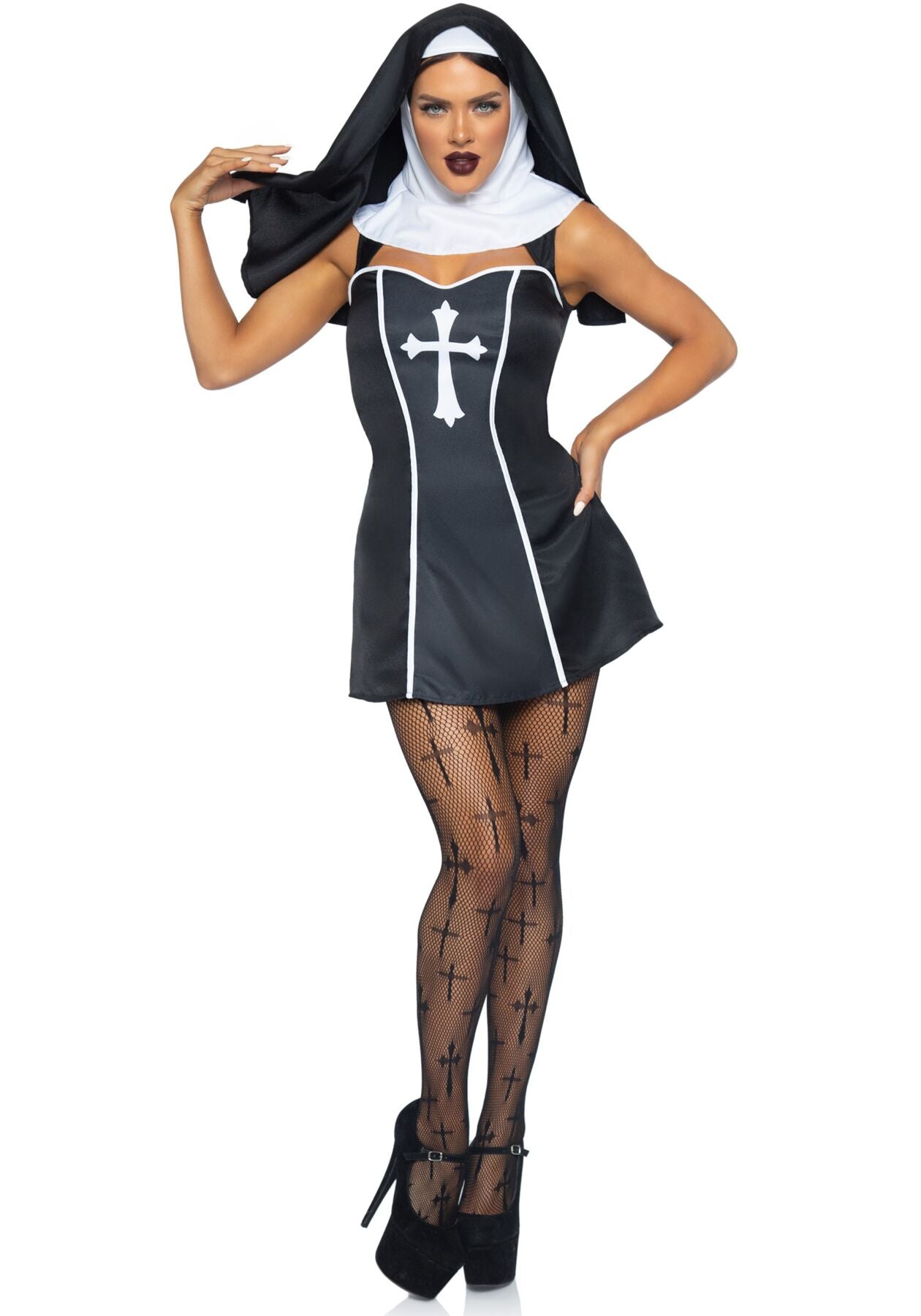 (SALE) Костюм черниці Leg Avenue Naughty Nun XS, сукня, головний убір
