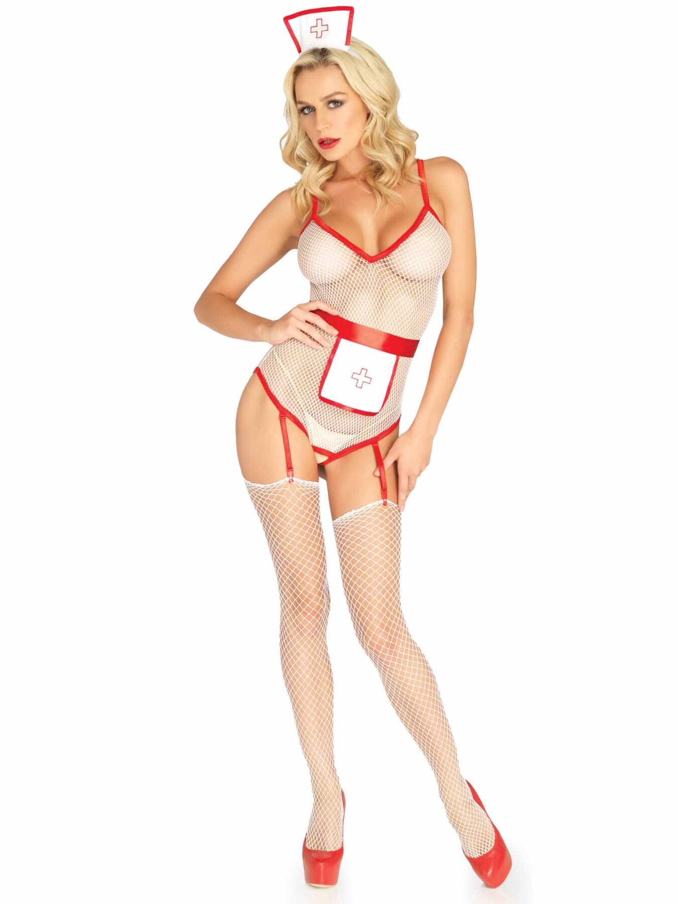 (SALE) Костюм медсестри Leg Avenue Roleplay TLC Nurse One size White