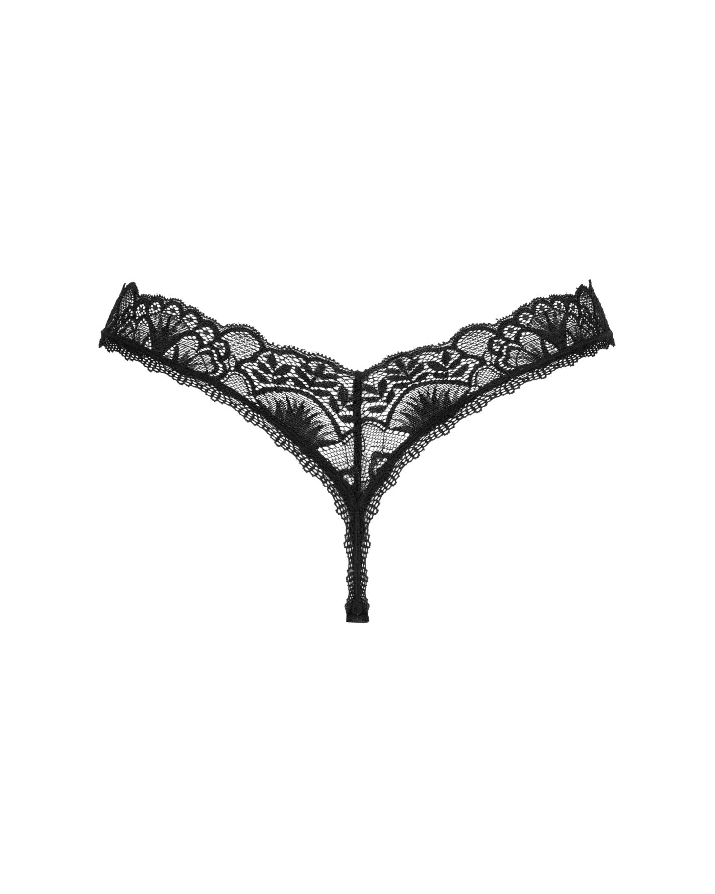 Мереживні стрінги Obsessive Donna Dream thong M/L Black, низька посадка