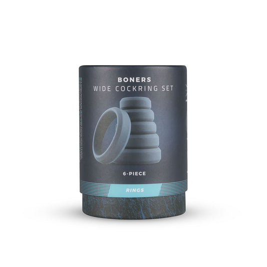 Набір ерекційних кілець Boners 6-Piece Cock Ring Set, діаметр від 2,6 до 5,7 см, силікон