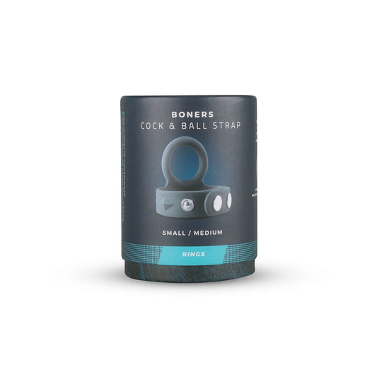 Подвійне ерекційне кільце Boners Cock & Ball Strap S/M, регулювання діаметра, 3,5–5,5 см