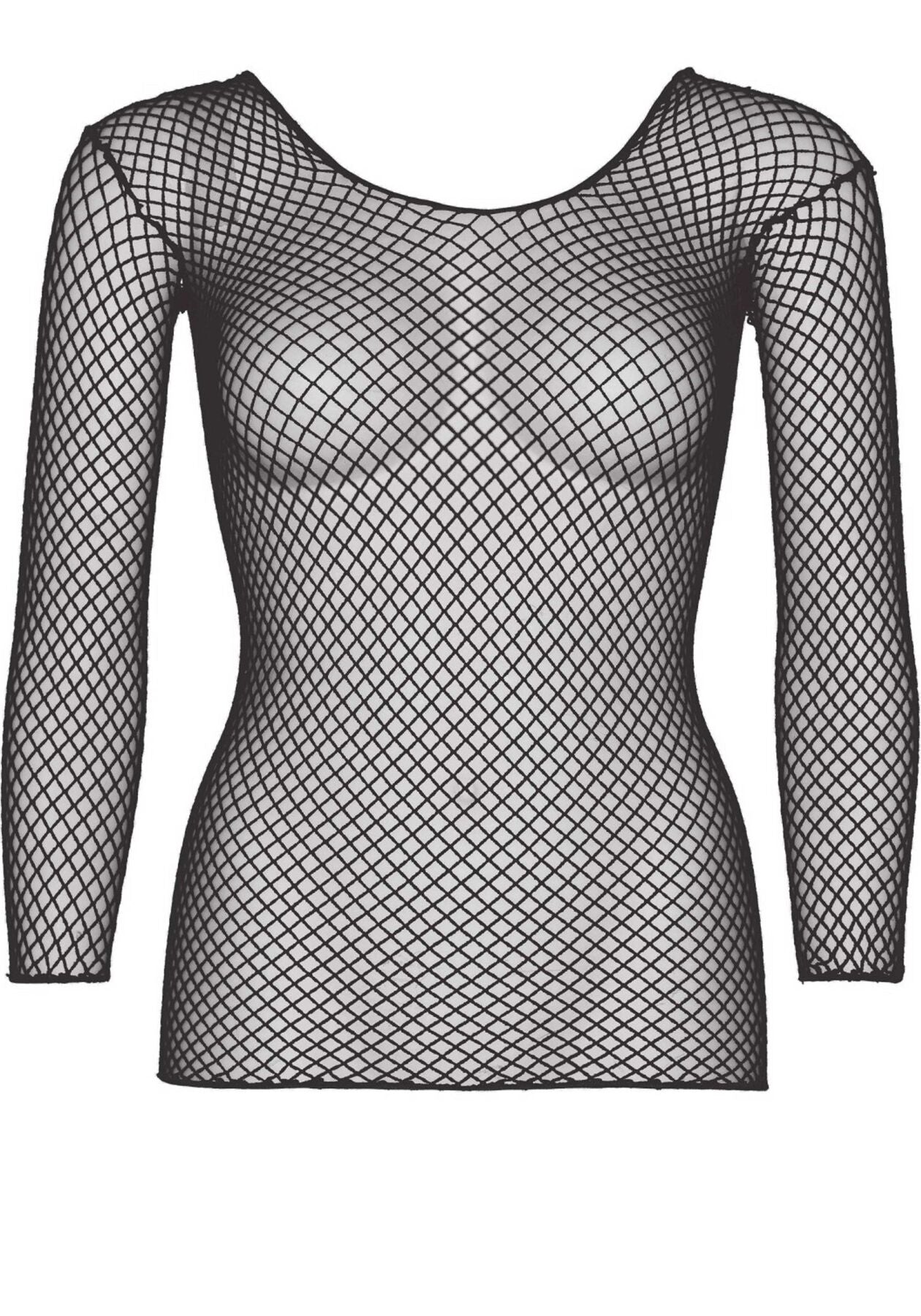 Сітчастий топ Leg Avenue Long Sleeves T-Shiets Black, One Size