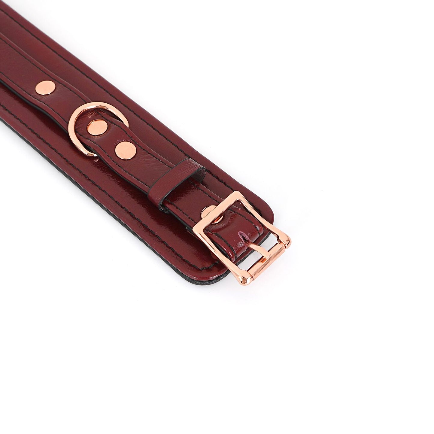 Шкіряні наручники Liebe Seele Wine Red Wrist Cuffs, знімний ланцюжок-кріплення