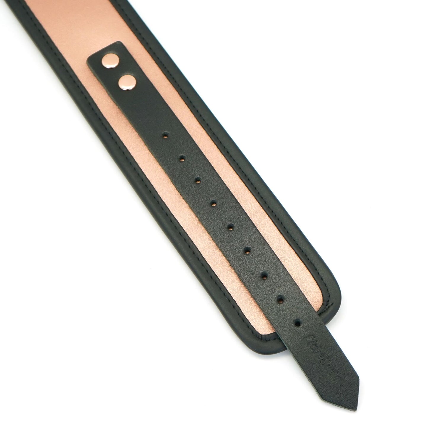 Широкий нашийник з повідцем Liebe Seele Rose Gold Memory Collar with Leash, натуральна шкіра