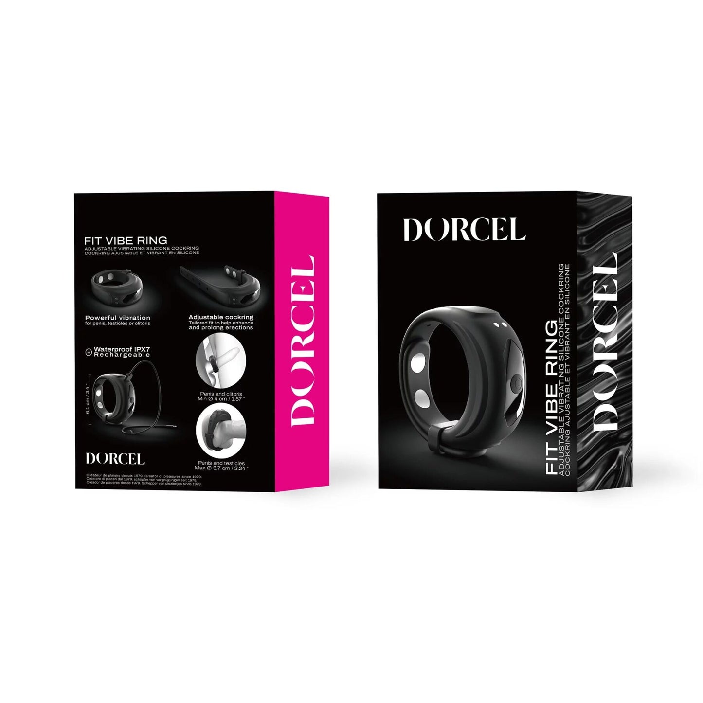 Ерекційне віброкільце Dorcel Fit Vibe Ring, регульований діаметр 4–5,7 см, 10 режимів
