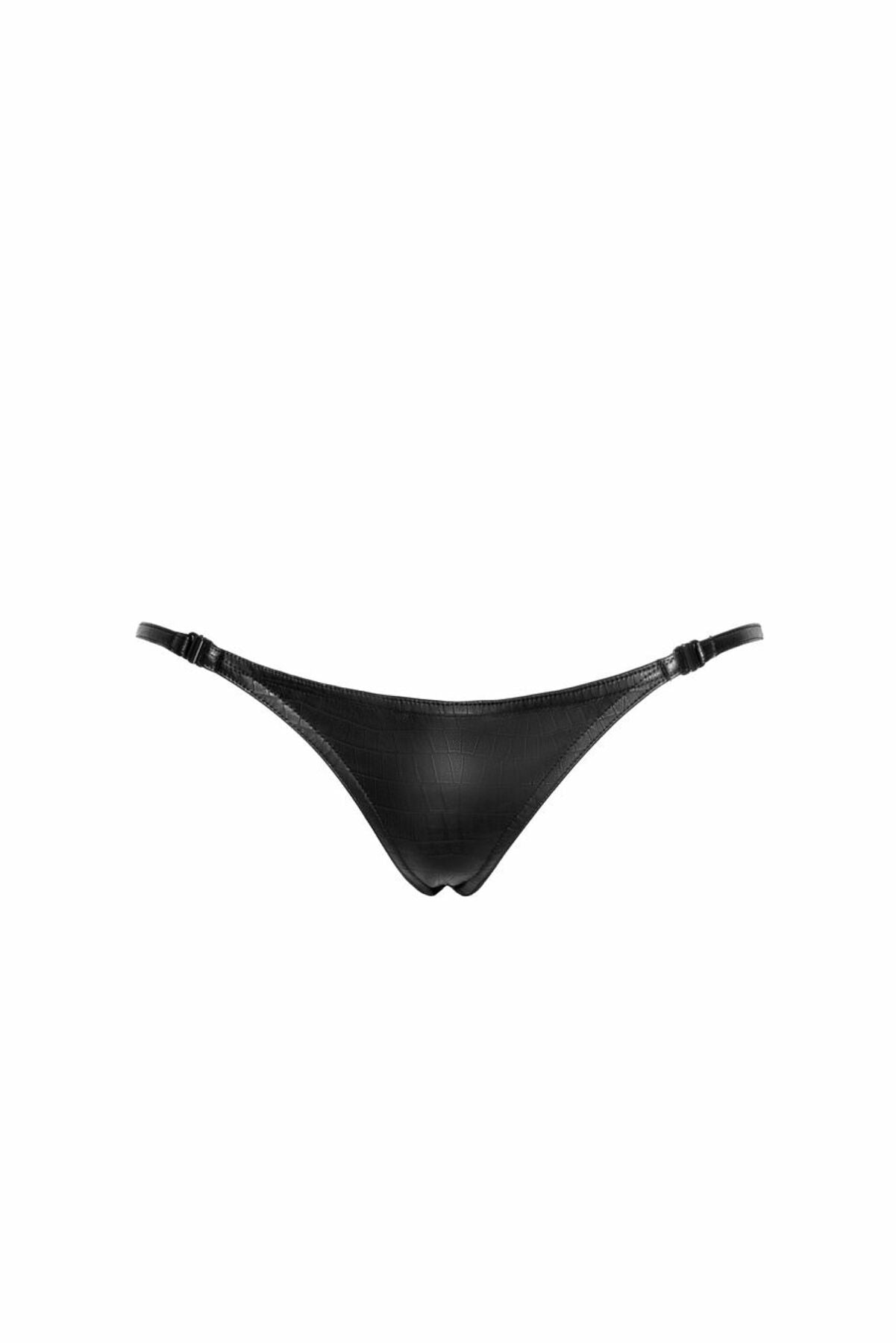 Трусики-стрінги Noir Handmade P012 Wild, S, під латекс, крокодиловий принт, застібки з боків