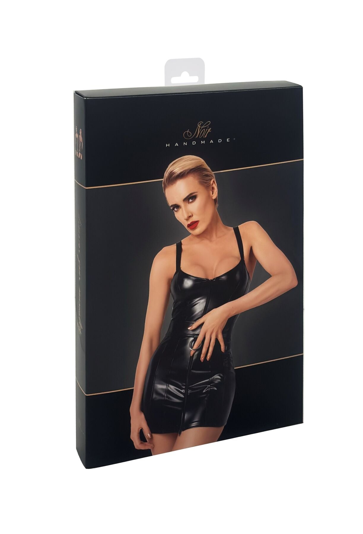 Сукня Noir Handmade F320 Starlet, M, під латекс, міні, блискавка по всій довжині, кільце на поясі