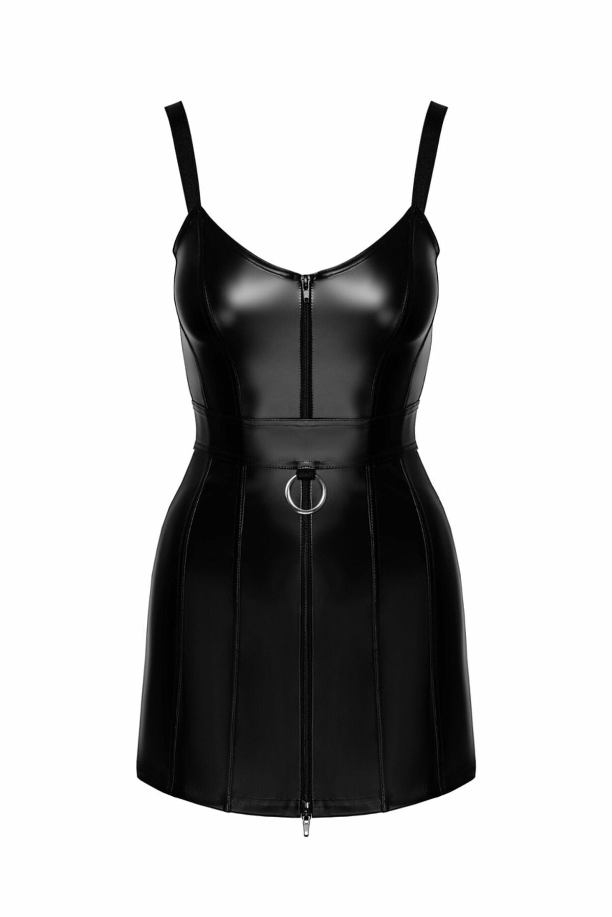 Сукня Noir Handmade F320 Starlet, 3XL, під латекс, міні, блискавка по всій довжині, кільце на поясі