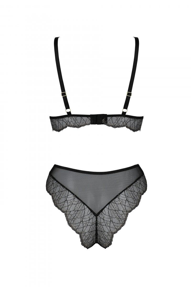 Комплект Passion AMBERLY SET black, L/XL, бралет і трусики бразиліана