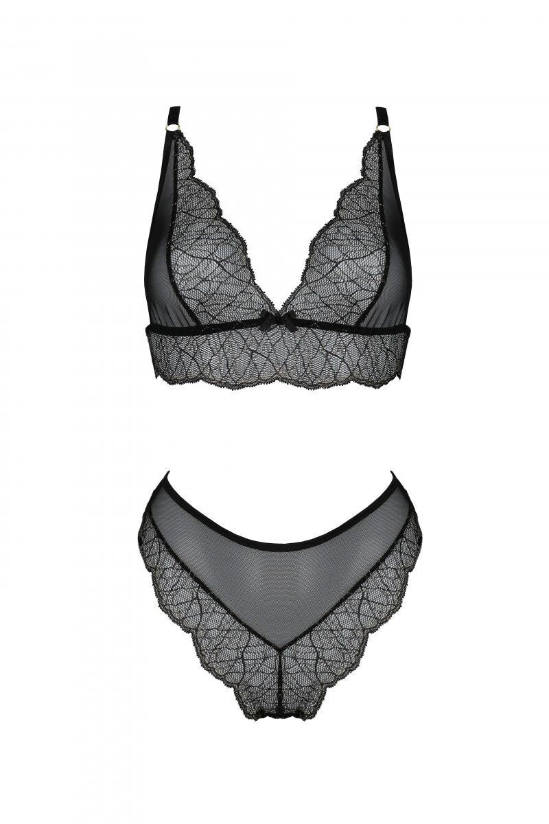 Комплект Passion AMBERLY SET black, L/XL, бралет і трусики бразиліана