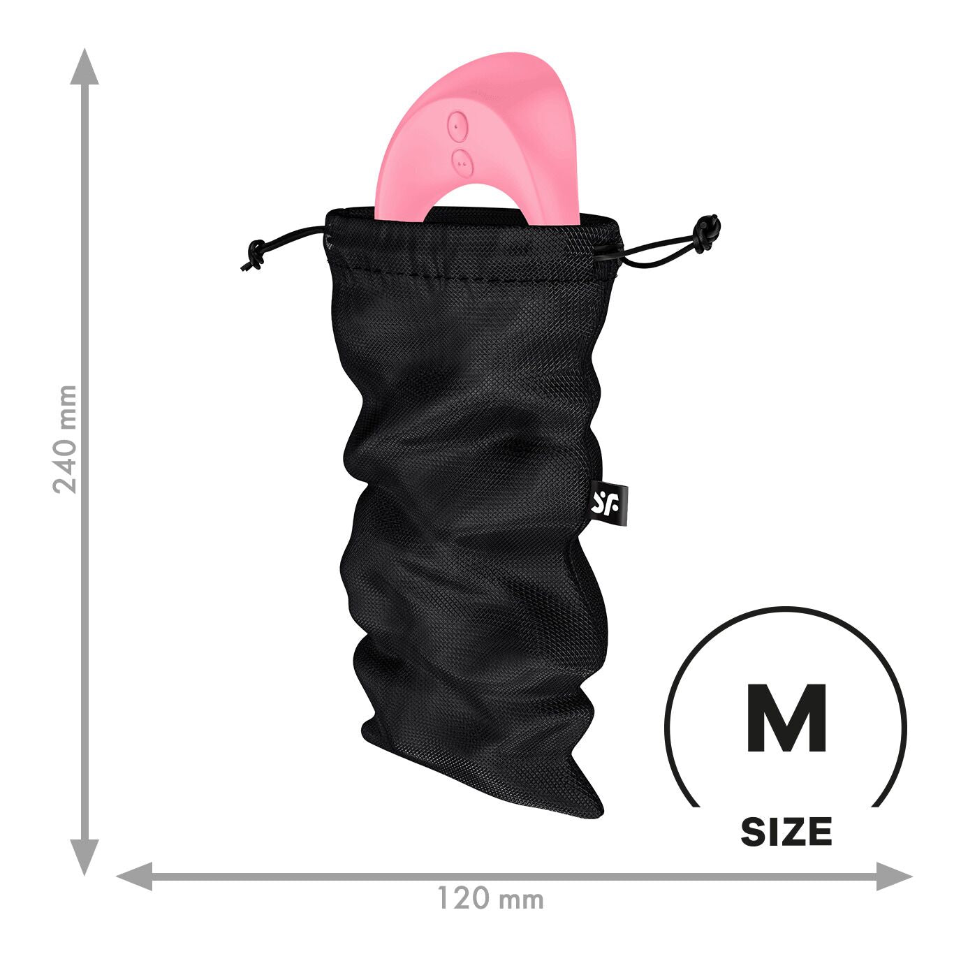 Мішок для секс-іграшок Satisfyer Treasure Bag M, чорний, на шнурку