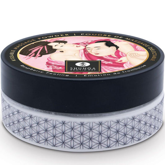 Смачна пудра для оральних пестощів Shunga Body Powder Raspberry feeling, 75 г, аромат малини