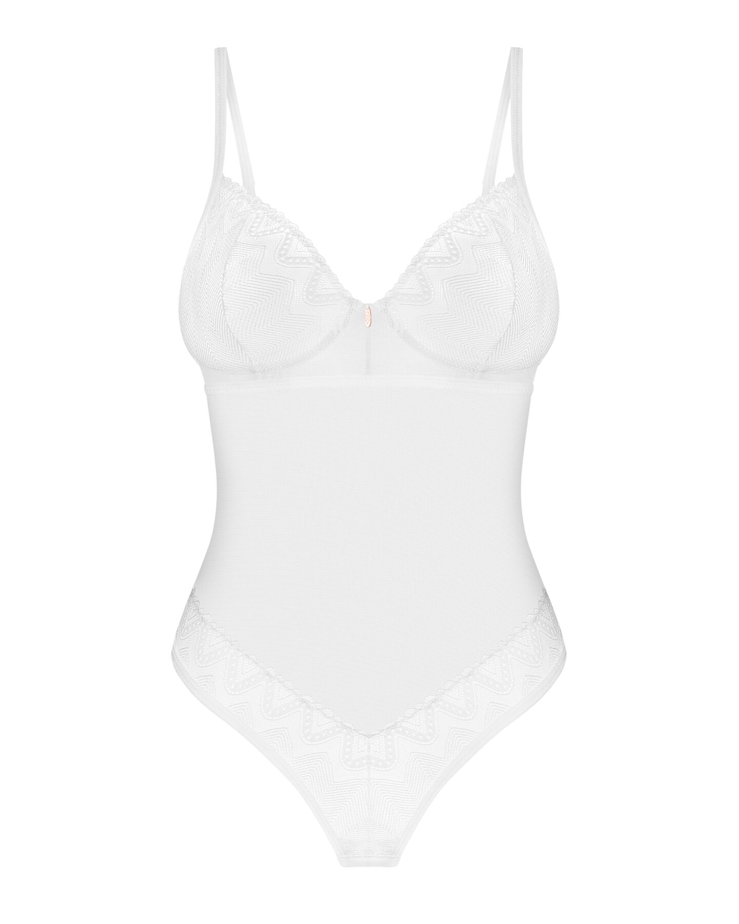 Боді Obsessive Alissium Teddy White, XL/2XL, ліф з м’якою чашкою, високі вирізи для ніг
