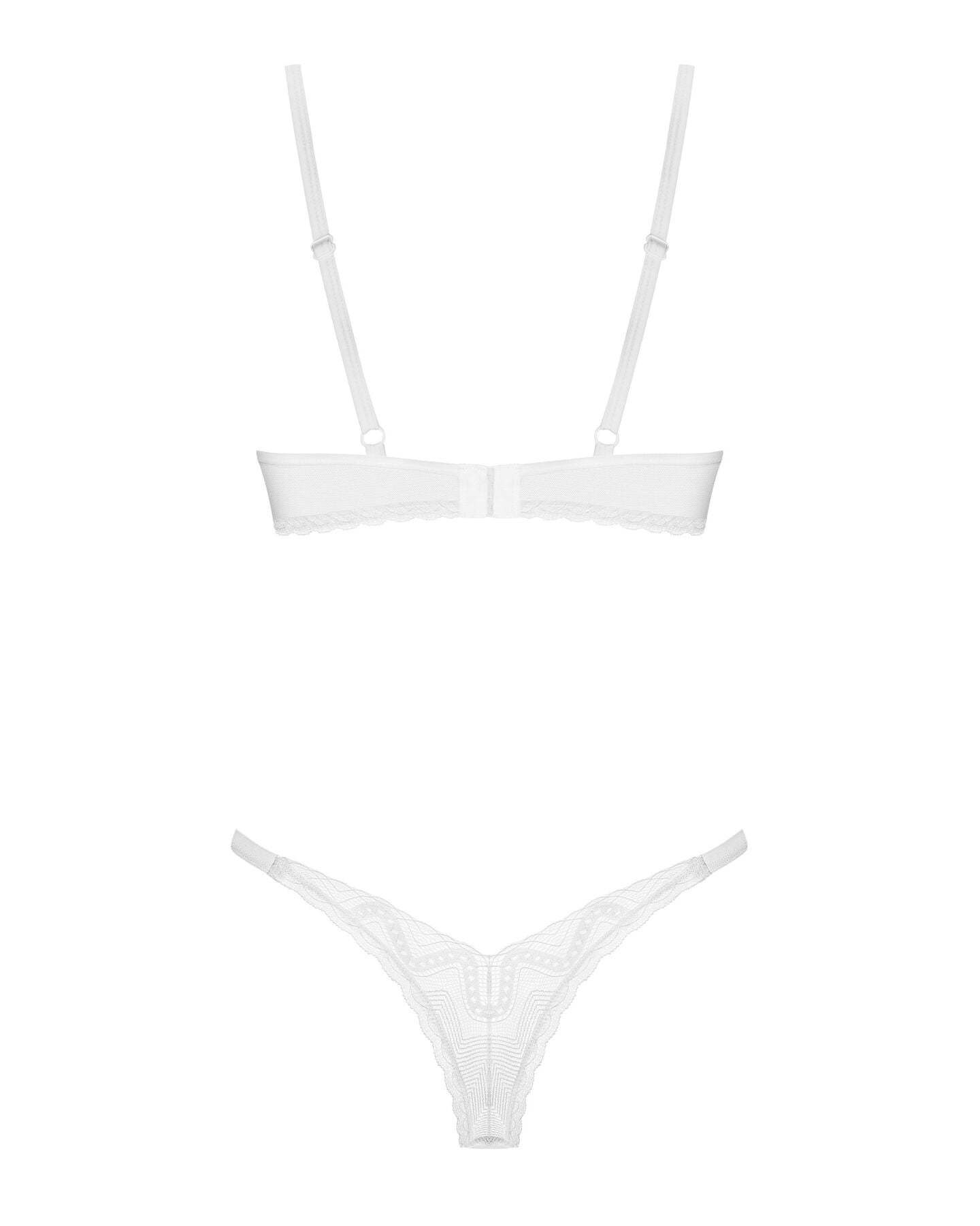 Комплект Obsessive Alissium 2-pcs set, XL/2XL, мереживо, ліф з м’якою чашкою, трусики танга
