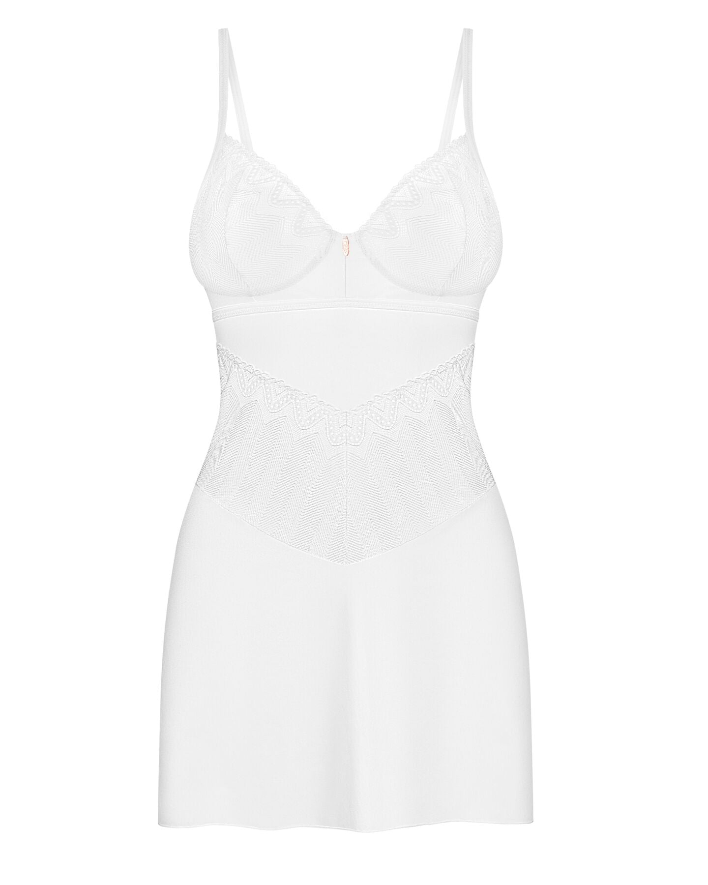 Пеньюар Obsessive Alissium chemise & thong, M/L, мереживний ліф, стрінги в комплекті