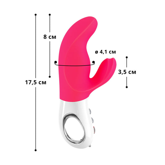 Вібратор-кролик Fun Factory MISS BI pink/white, 2 незалежні мотори, діаметр 4,2 см