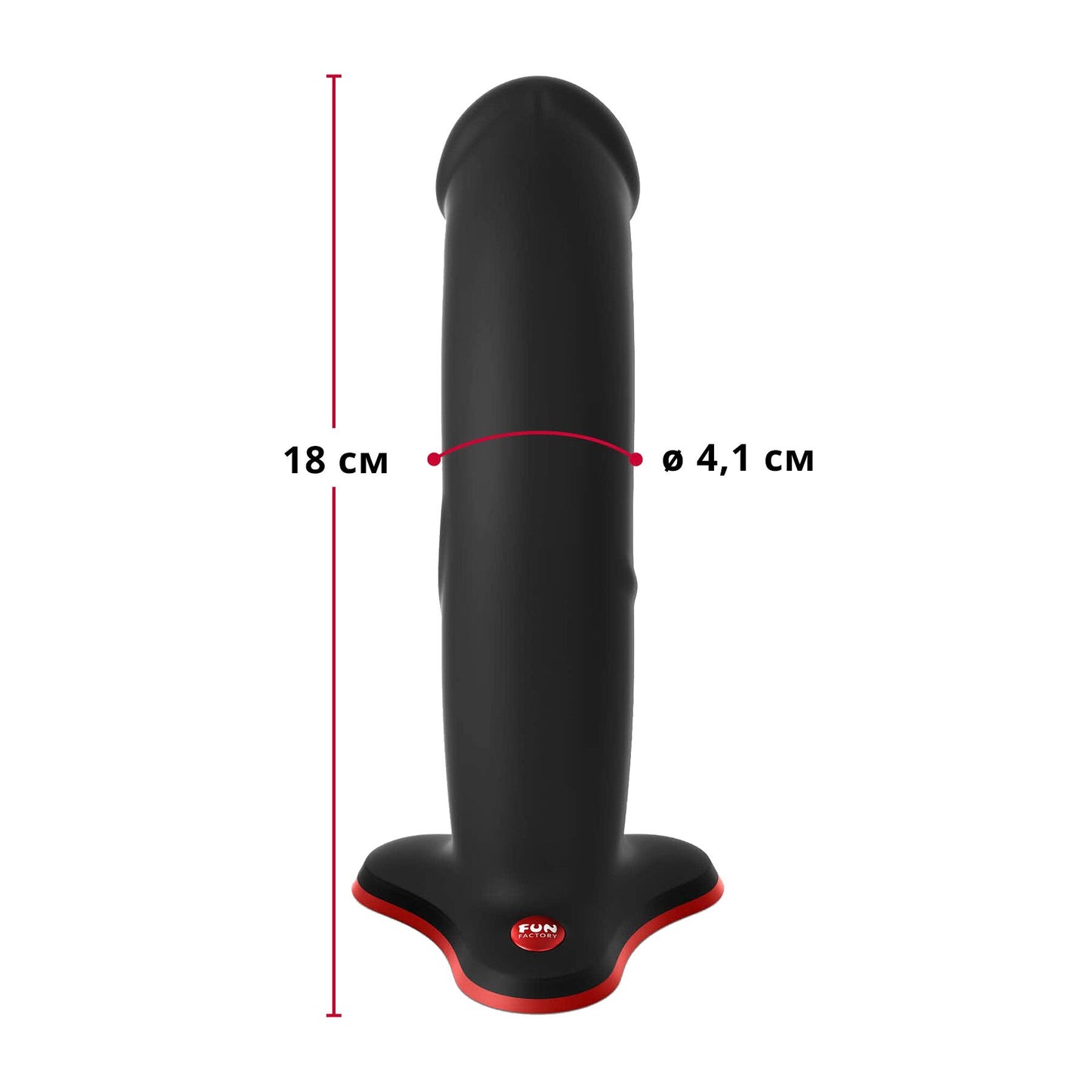Фалоімітатор Fun Factory THE BOSS STUB, чорний, реалістична текстура, довжина 17,9 см, діаметр 4,1см