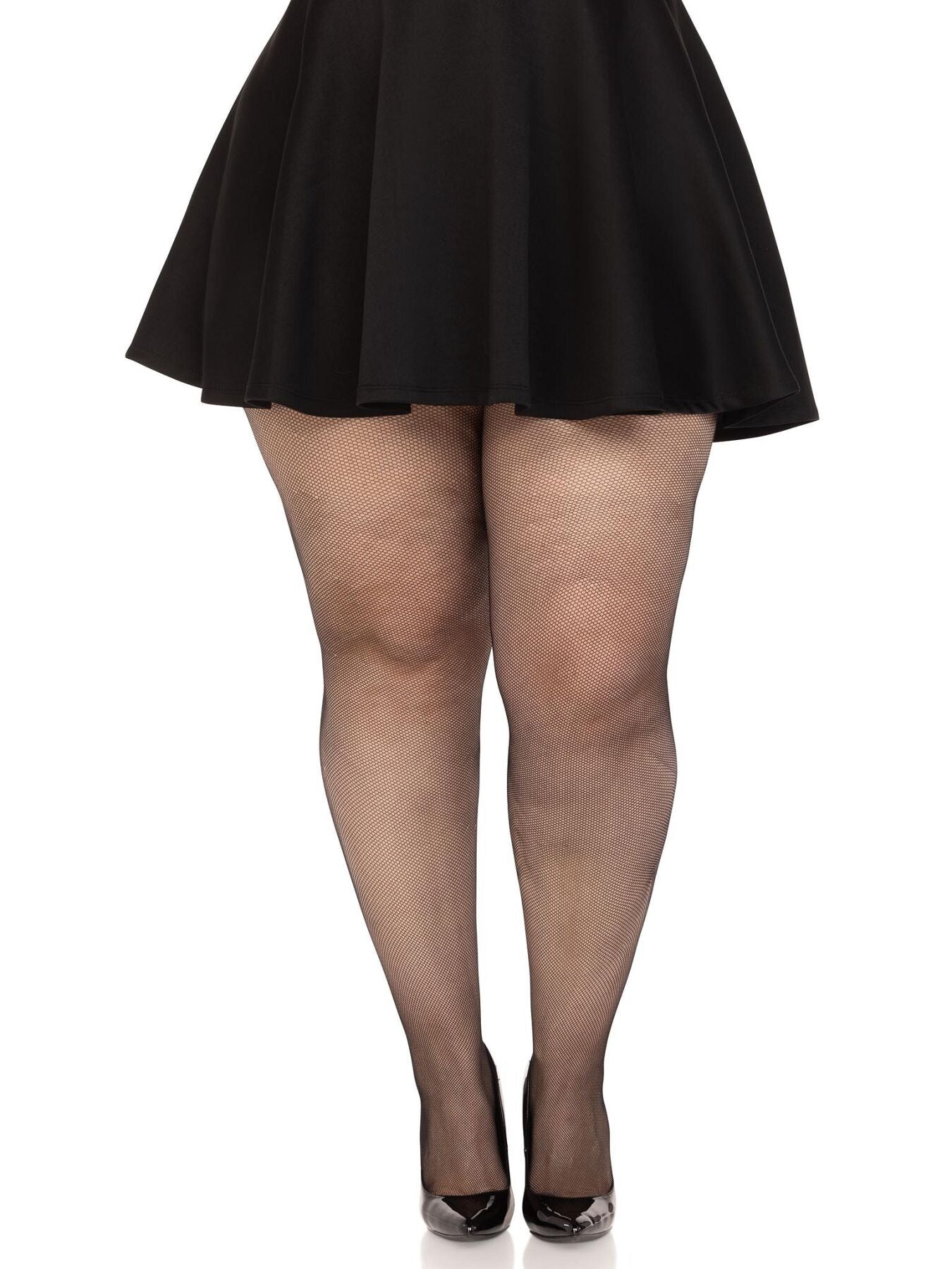 Колготки Leg Avenue Spandex micro net tights, 1X/2X, чорні, у дрібну сітку, середня посадка