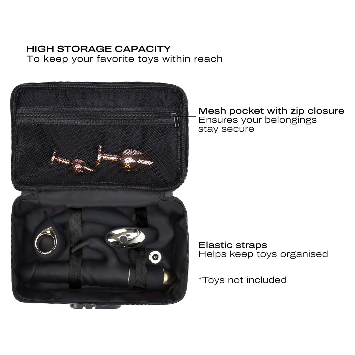 Кейс для іграшок Dorcel DISCREET BOX LUXURY GOLD, кодовий замок, 27×16×7,62 см