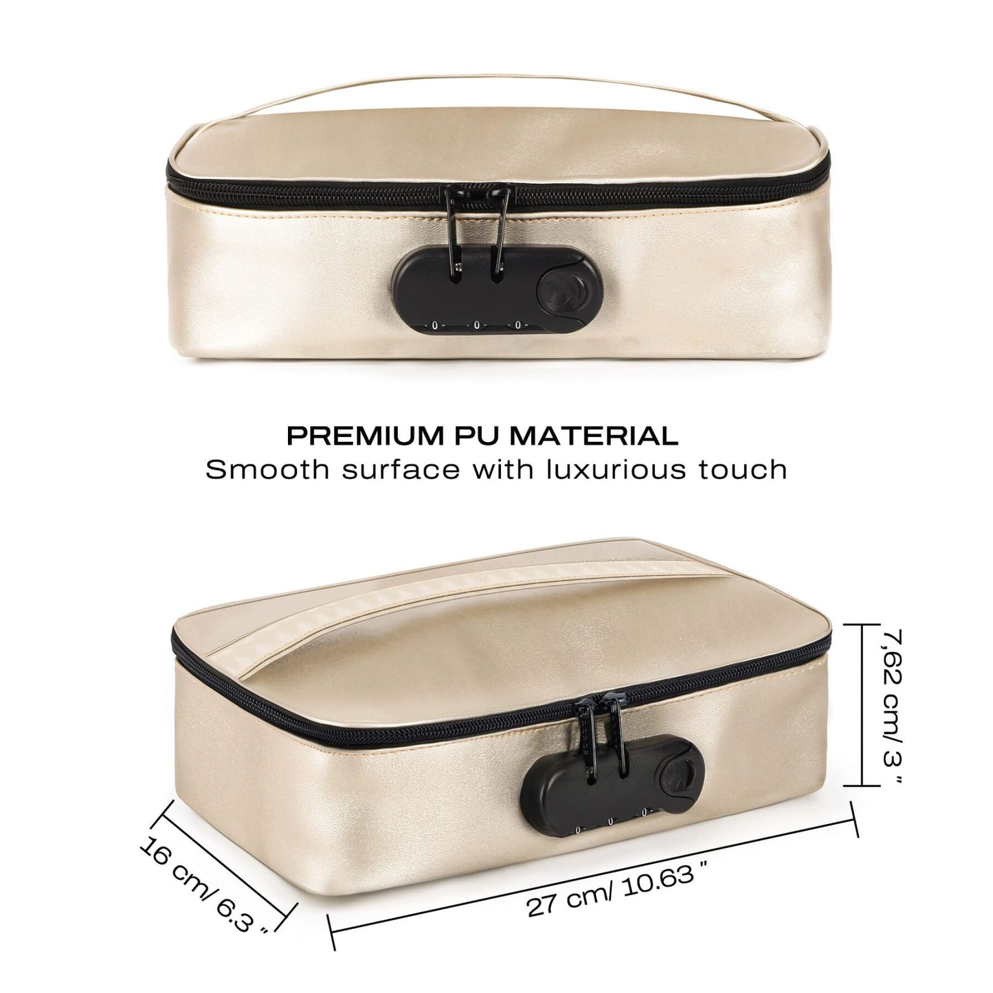 Кейс для іграшок Dorcel DISCREET BOX LUXURY GOLD, кодовий замок, 27×16×7,62 см