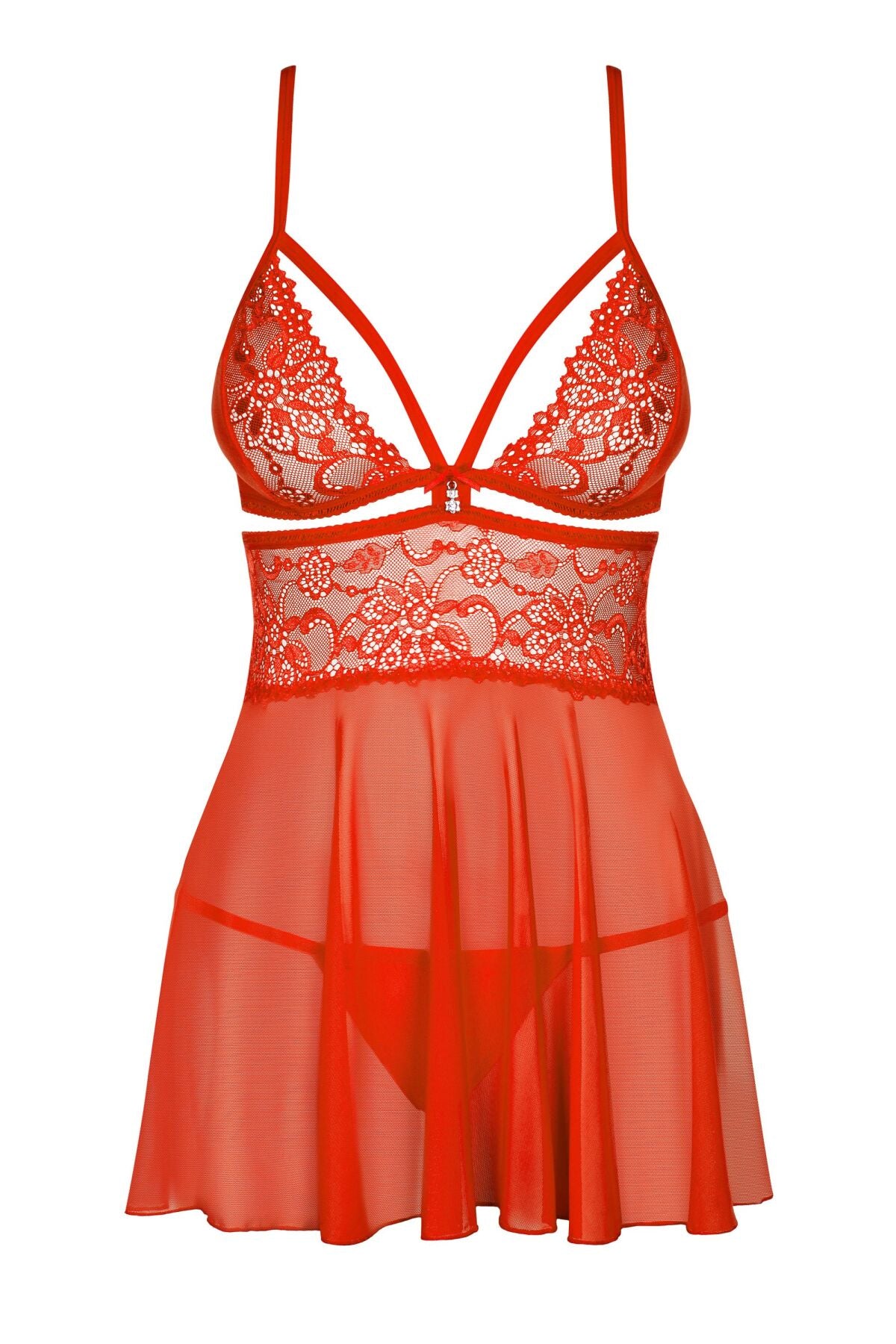 Бебі-дол Obsessive 838-BAB-3 babydoll & thong red S/M