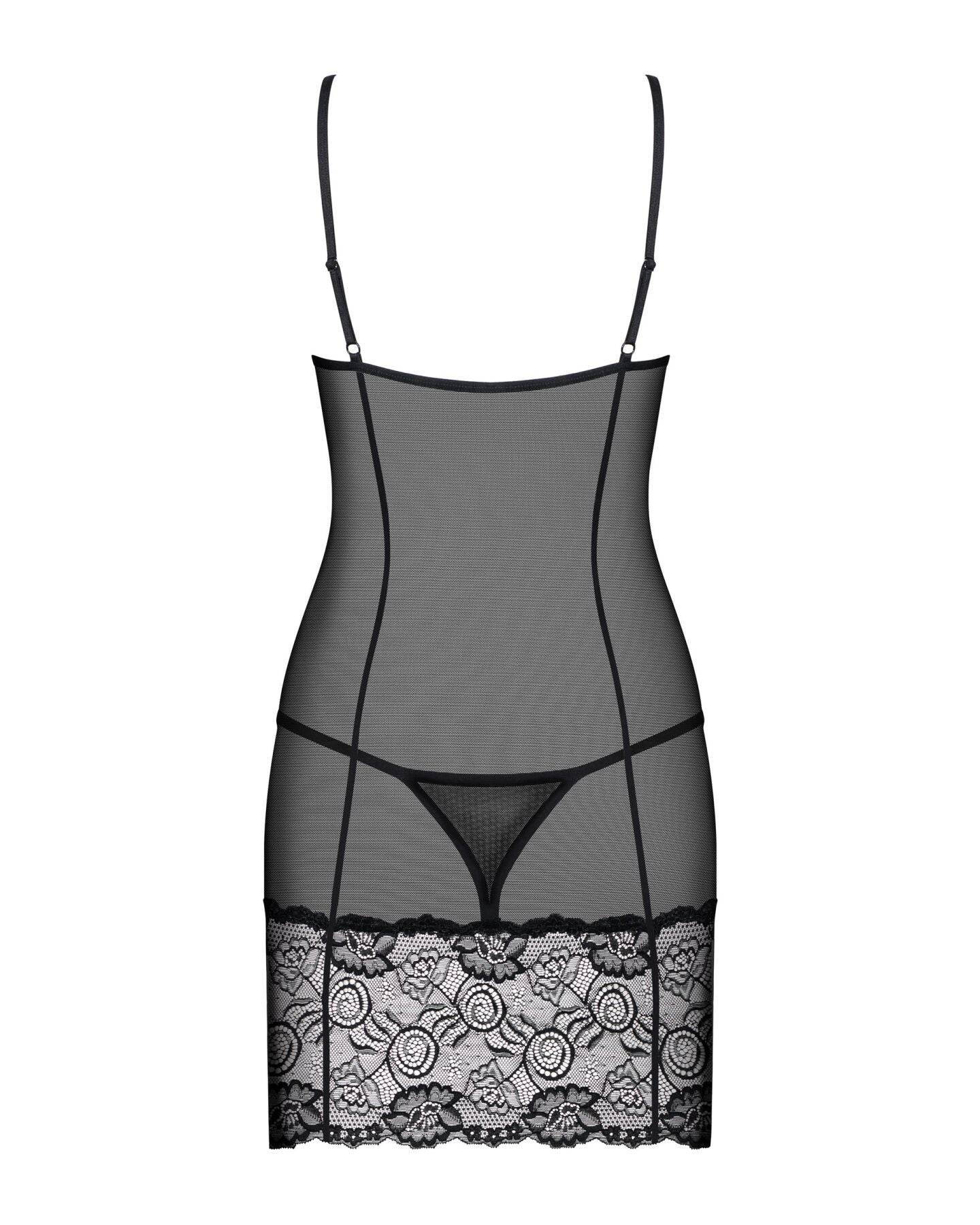 (SALE) Сорочка Obsessive Alluria chemise & thong S/M