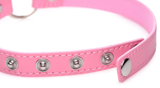 Чокер Master Series Kinky Kitty Ring Slim Choker - Pink