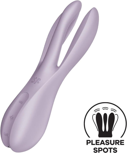 Кліторальний вібратор Satisfyer Threesome 2 Violet, 3 гнучкі пальчики, 3 мотори