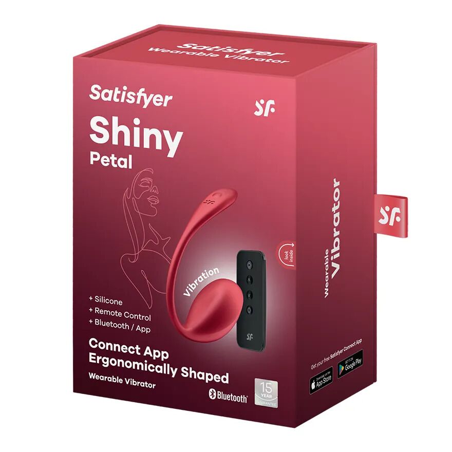 Смарт-віброяйце Satisfyer Shiny Petal Connect App, керування зі смартфона, пульт ДК