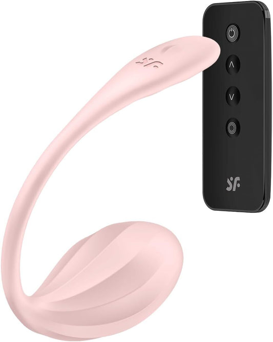 Смарт-віброяйце Satisfyer Ribbed Petal Connect App Rose, керування зі смартфона, пульт ДК