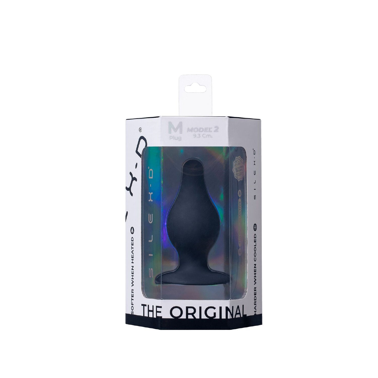 Анальна пробка SilexD Model 2, size M, чорна, двошарова, з ефектом пам’яті, діаметр 4 см