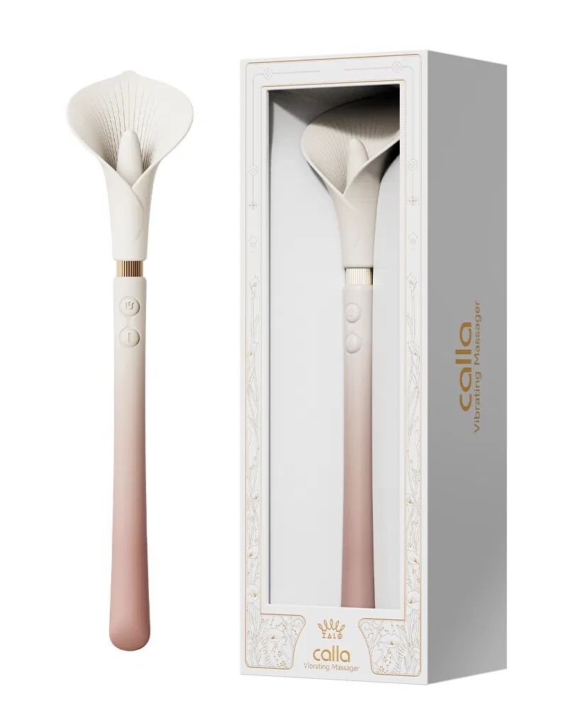 Розкішний вібромасажер Zalo – Calla Blossom Pink, двосторонній, 2 мотори