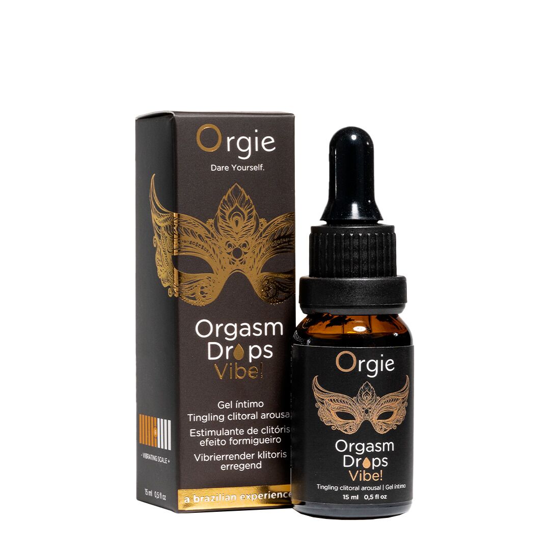 Збуджувальні краплі для клітора Orgie Orgasm Drops Vibe!, 15 мл, тепло-холод, ефект вібрації