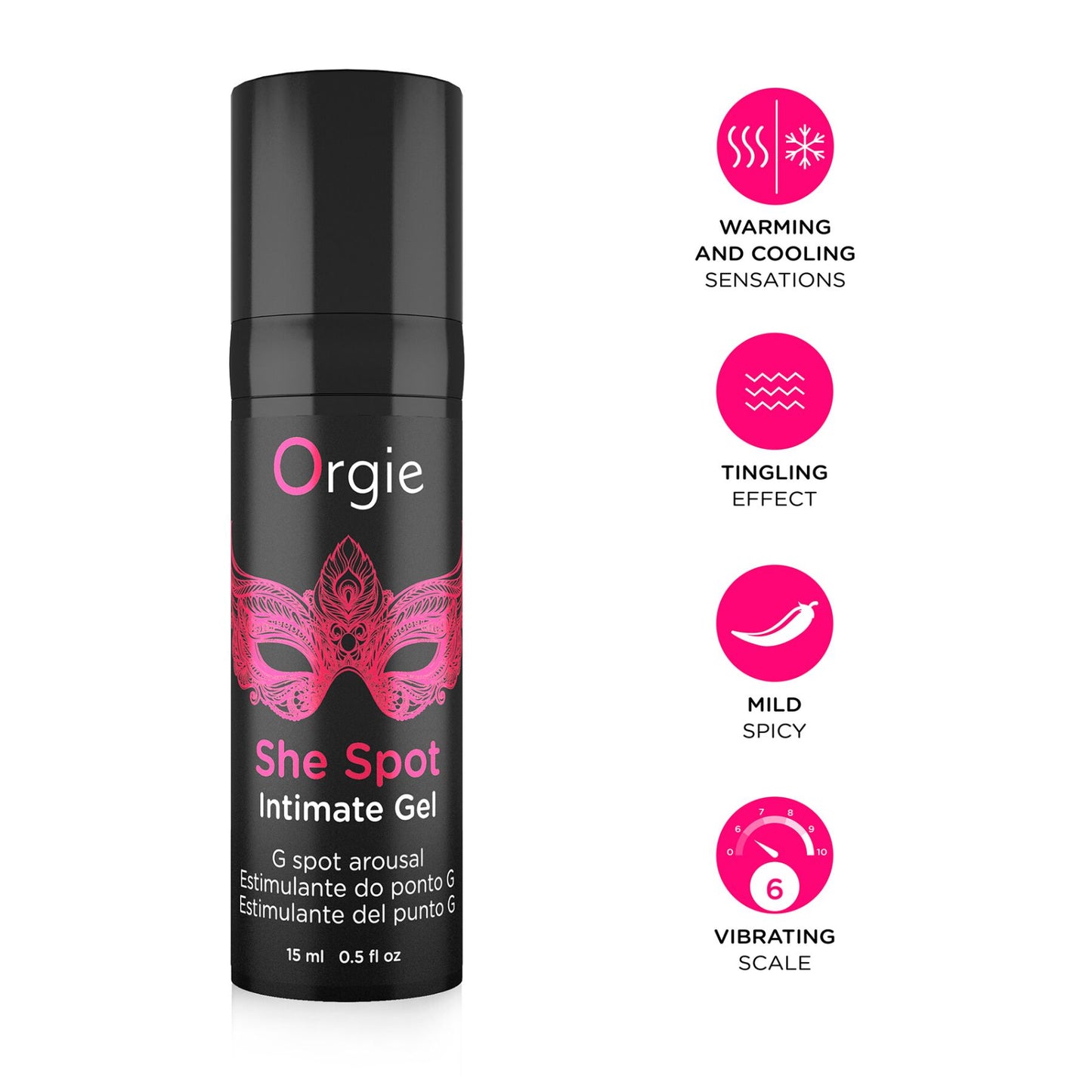 Гель для стимуляції точки G Orgie She Spot Intimate Gel, 15 мл, тепло-холод, ефект вібрації