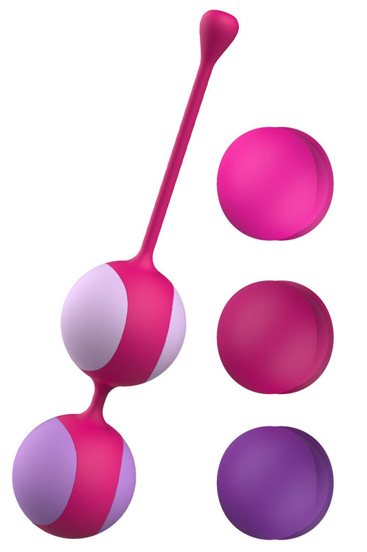 Вагінальні кульки Liebe Kewos — Cerise/Candy Violet, 5 кульок у комплекті, 15, 25, 35, 45 та 55 г