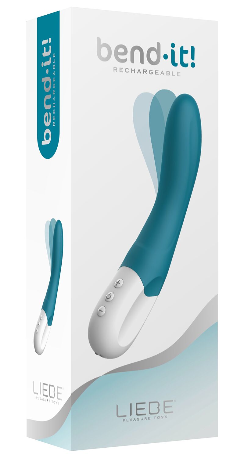 Вібратор точки G Liebe Bend It Rechargeable Ocean Blue, 10 режимів, дуже потужний, гнучкий стовбур
