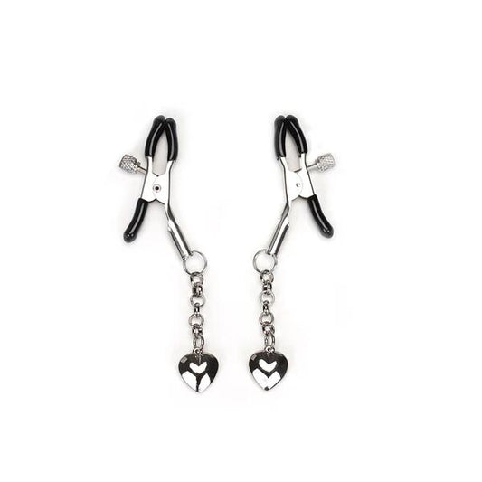 Затискачі для сосків Liebe Seele Solid Heart Nipple Clamps Silver
