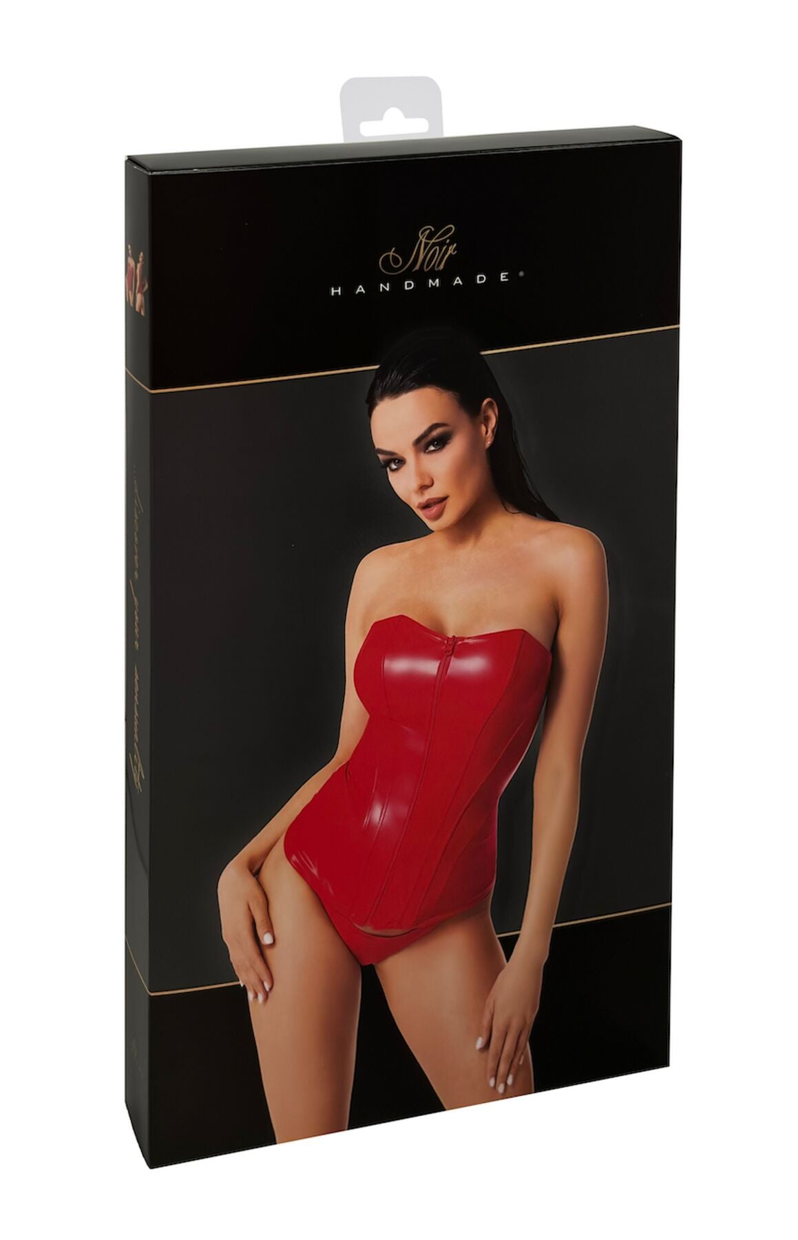 Корсет Noir Handmade F355 Red powerwetlook corset - M