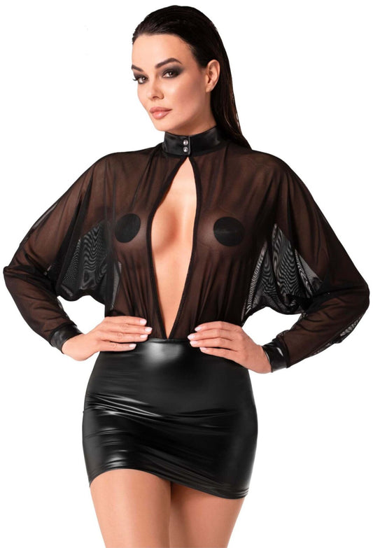 Сукня Noir Handmade F348 Powerwetlook and tulle dress - XXL