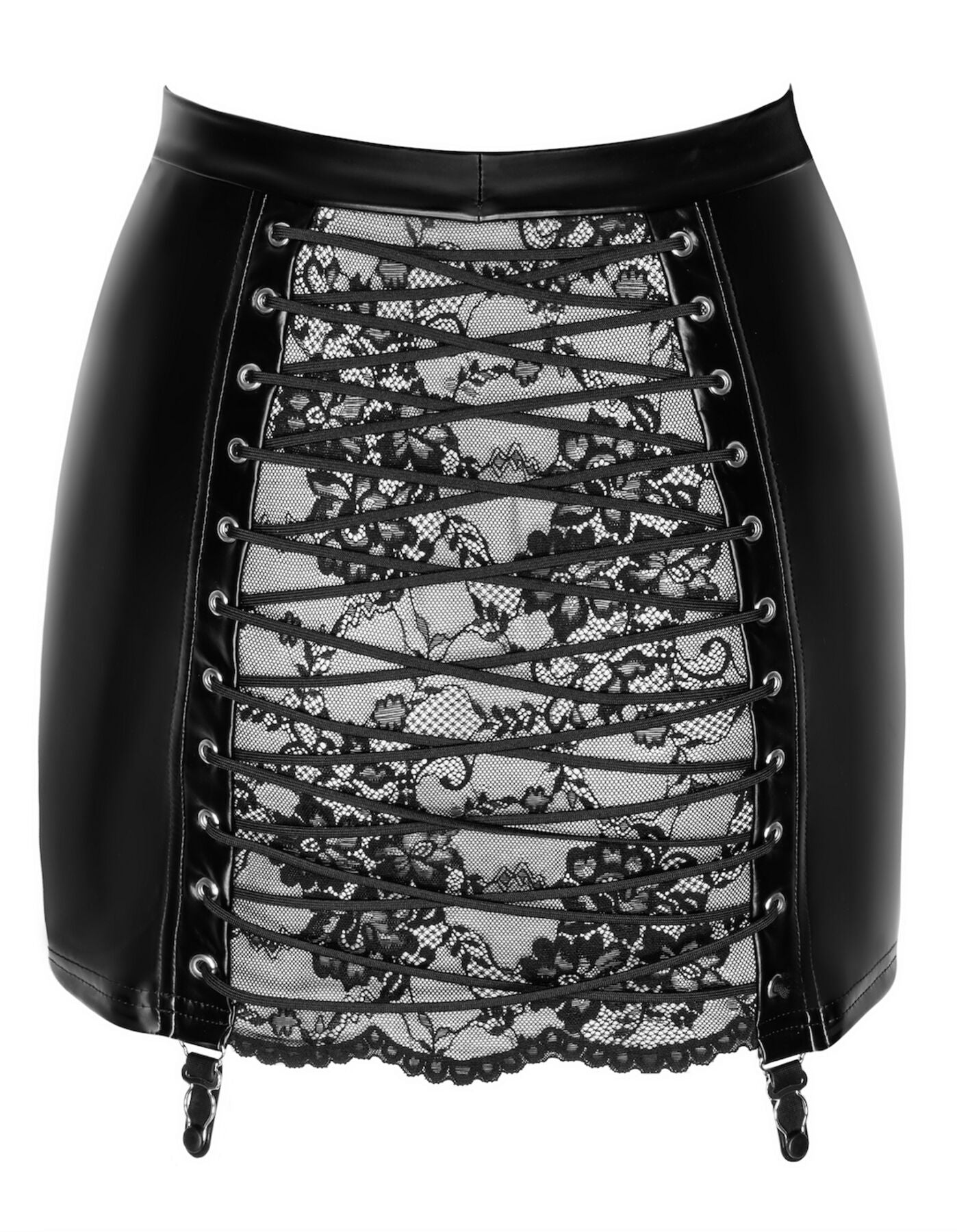 Спідниця Noir Handmade F341 Powerwetlook and lace skirt - L