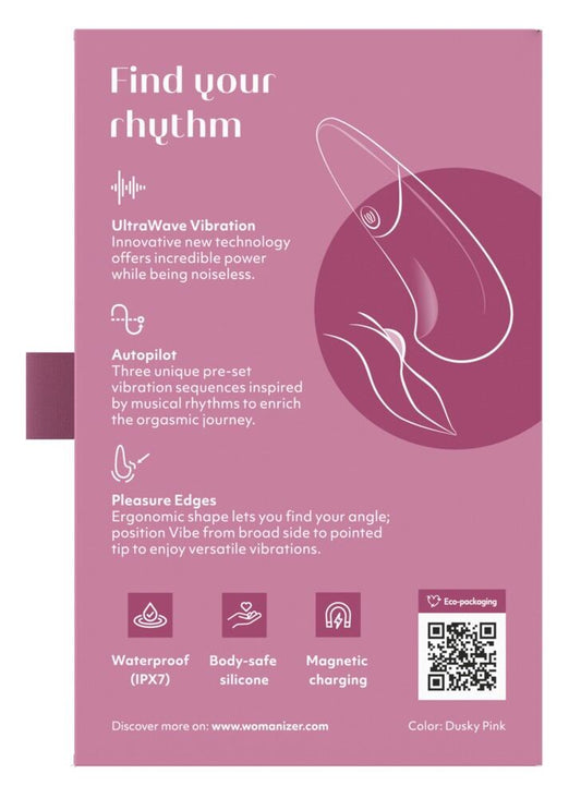 Мінівібратор Womanizer Vibe Dusky Pink, 3 авторежими + 10 рівнів інтенсивності