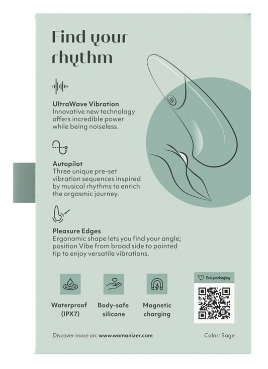 Мінівібратор Womanizer Vibe Sage, 3 авторежими + 10 рівнів інтенсивності