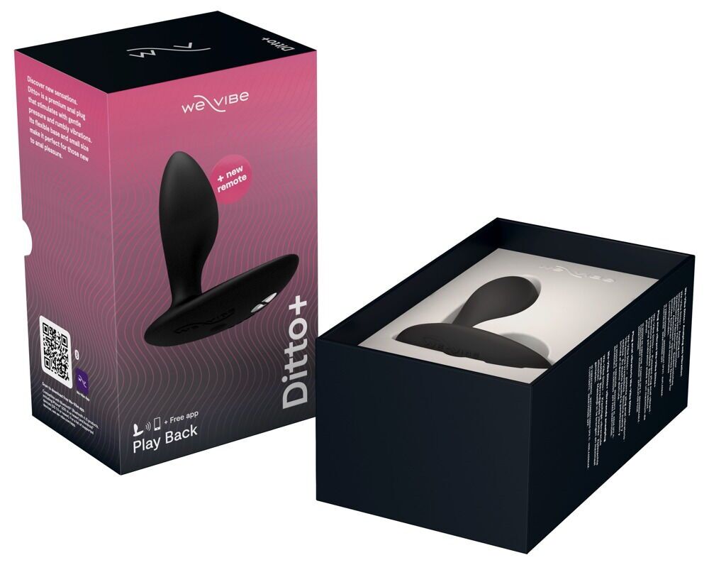 Анальна смарт-вібропробка We-Vibe Ditto+ Satin Black з пультом ДК
