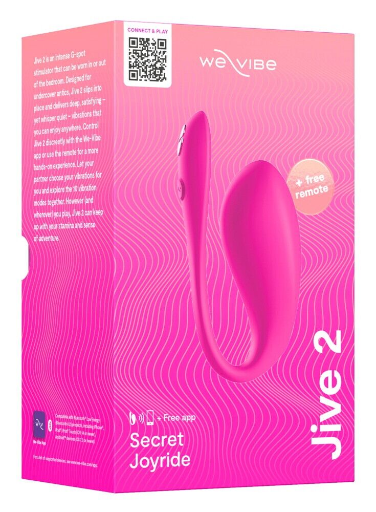 Смарт-віброяйце We-Vibe Jive 2 Electric Pink, пульт ДК, до 4 годин роботи